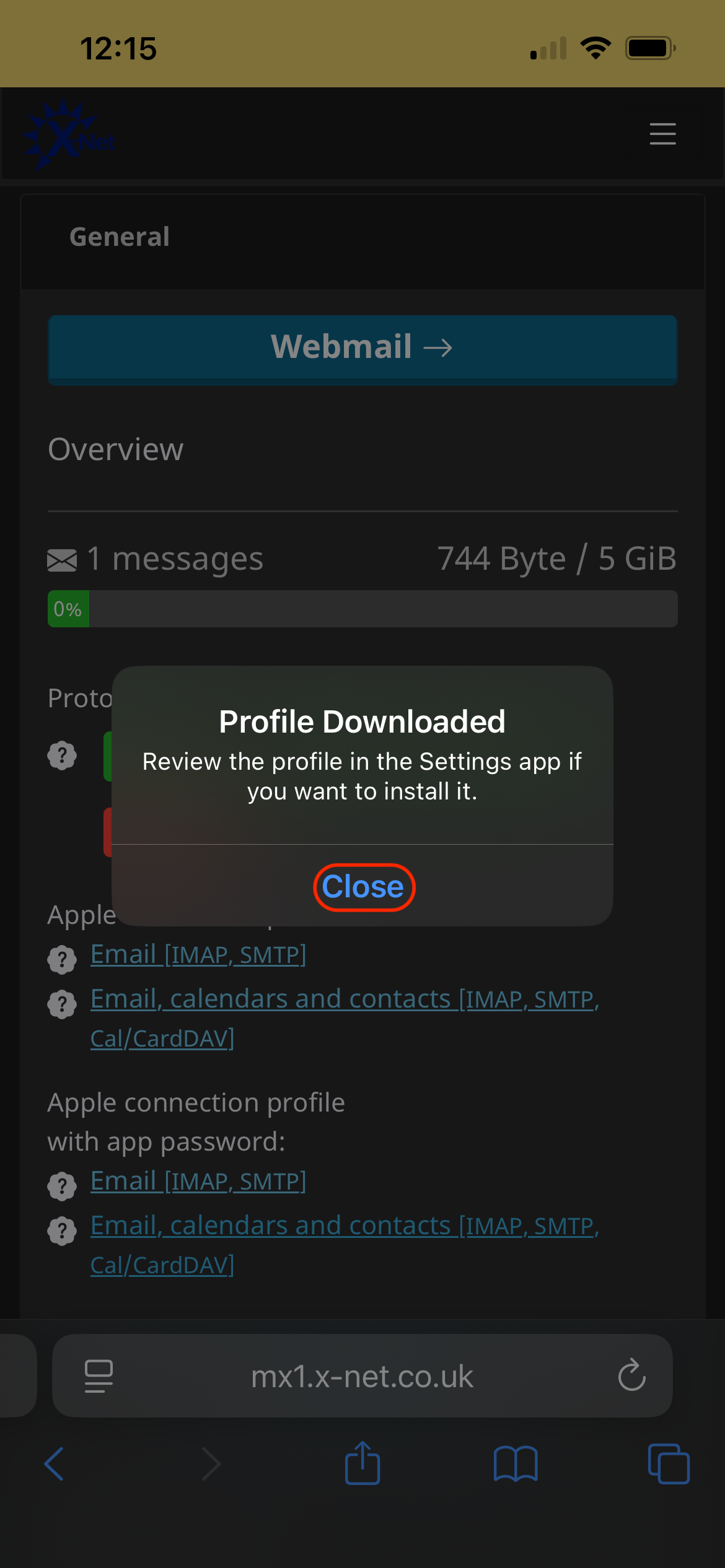 go to email admin panel