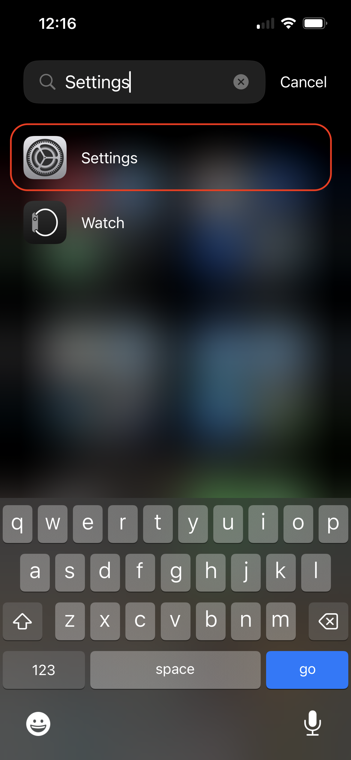 settings app from app libary