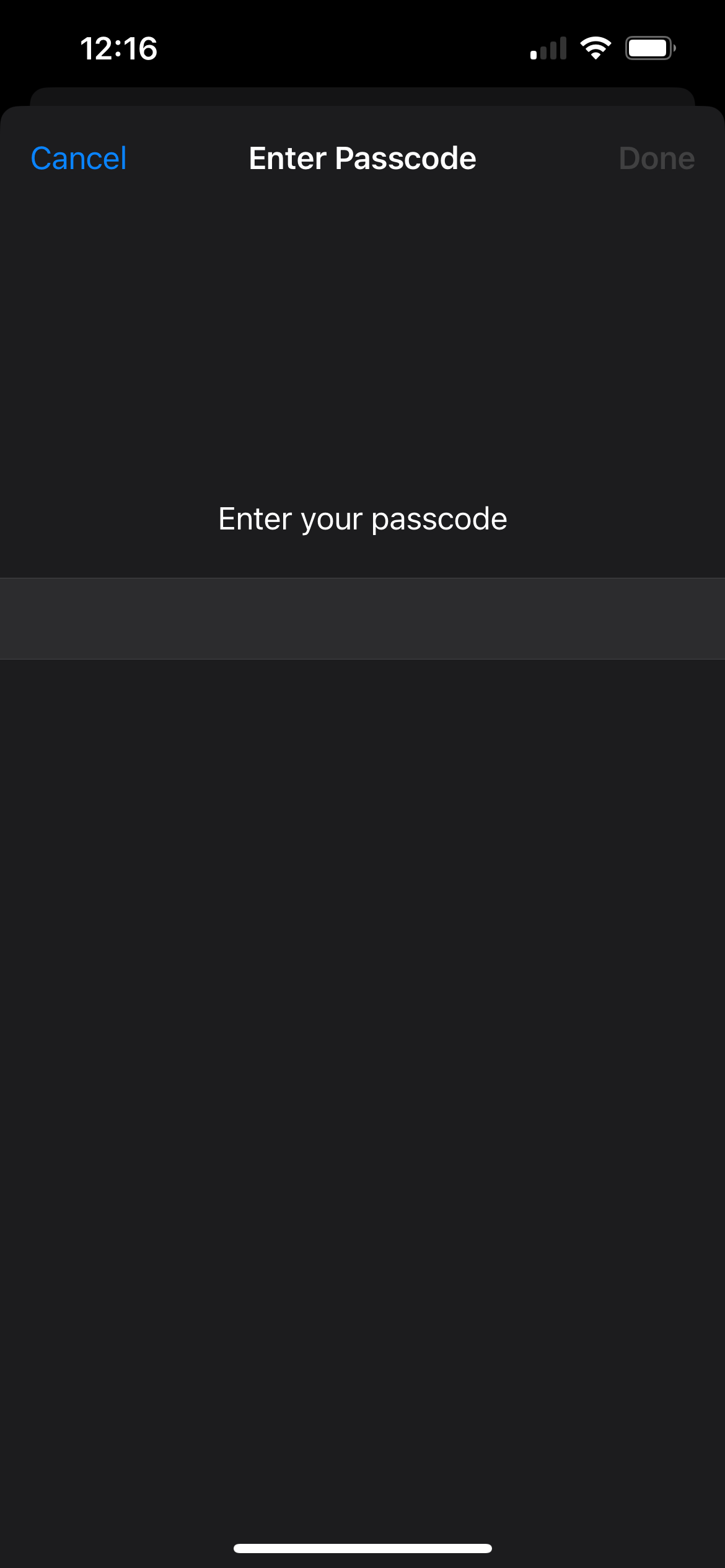 enter device passcode