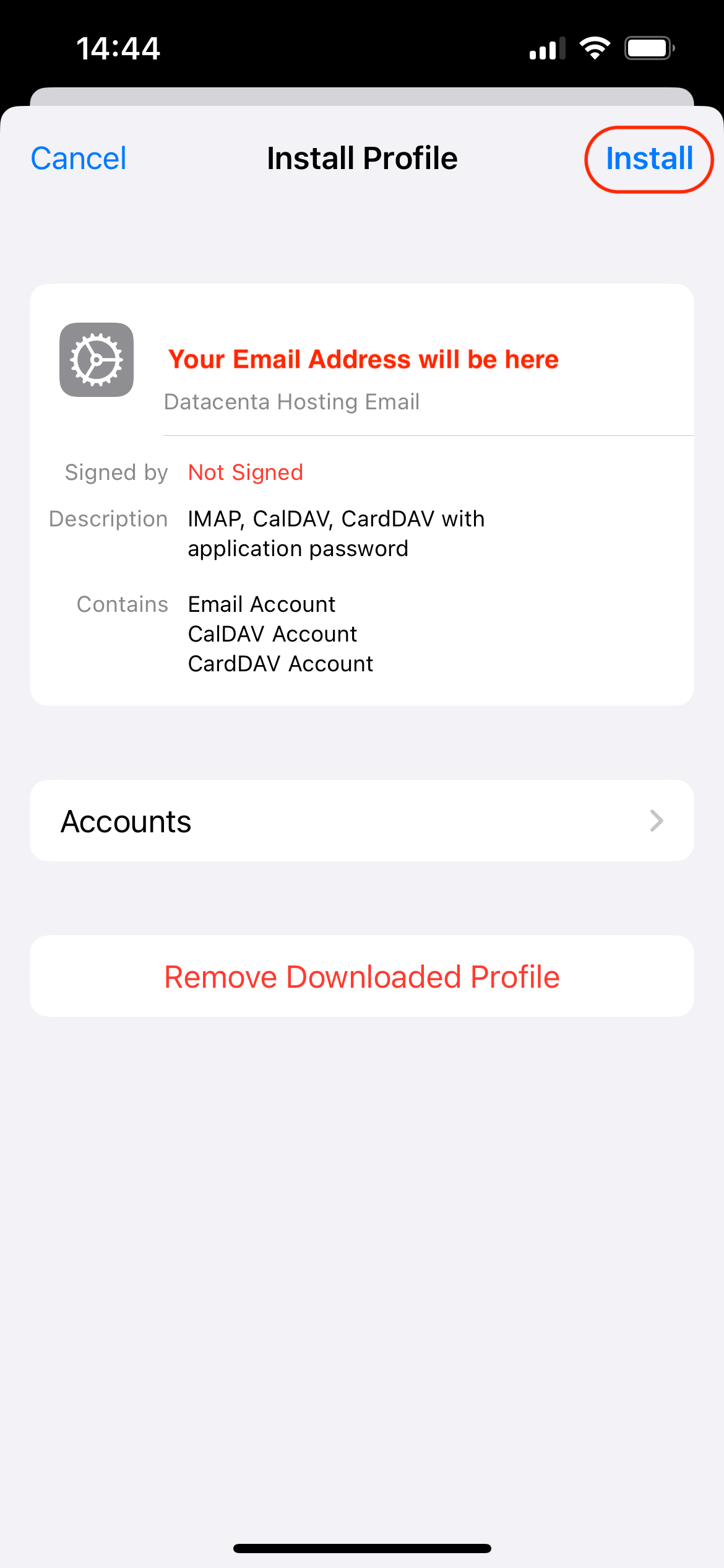install profile