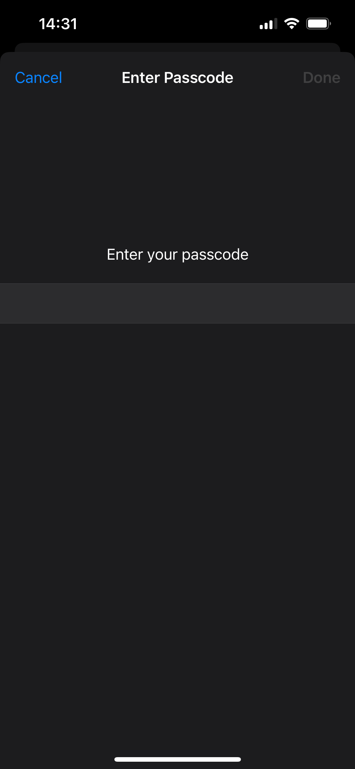 enter device passcode