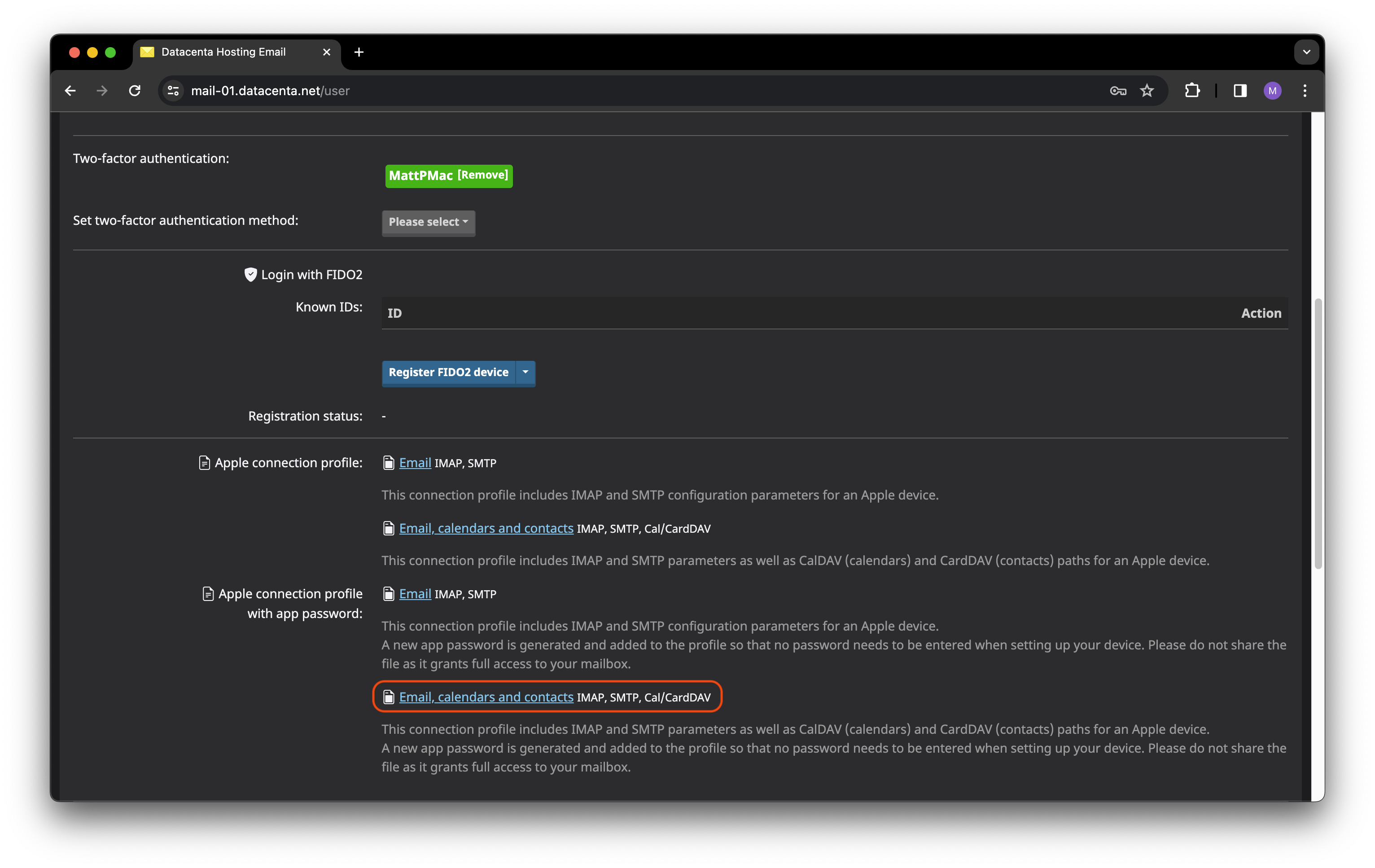 Click Email Calendars and Contacts